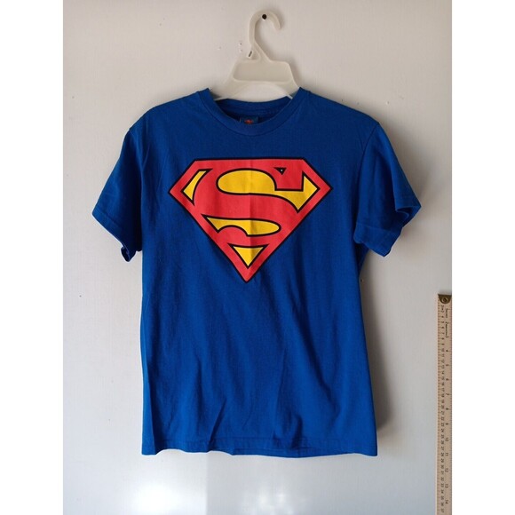 Superman Shirt Men's Medium Blue Short Sleeve Tee Logo DC Comics - Picture 1 of 16